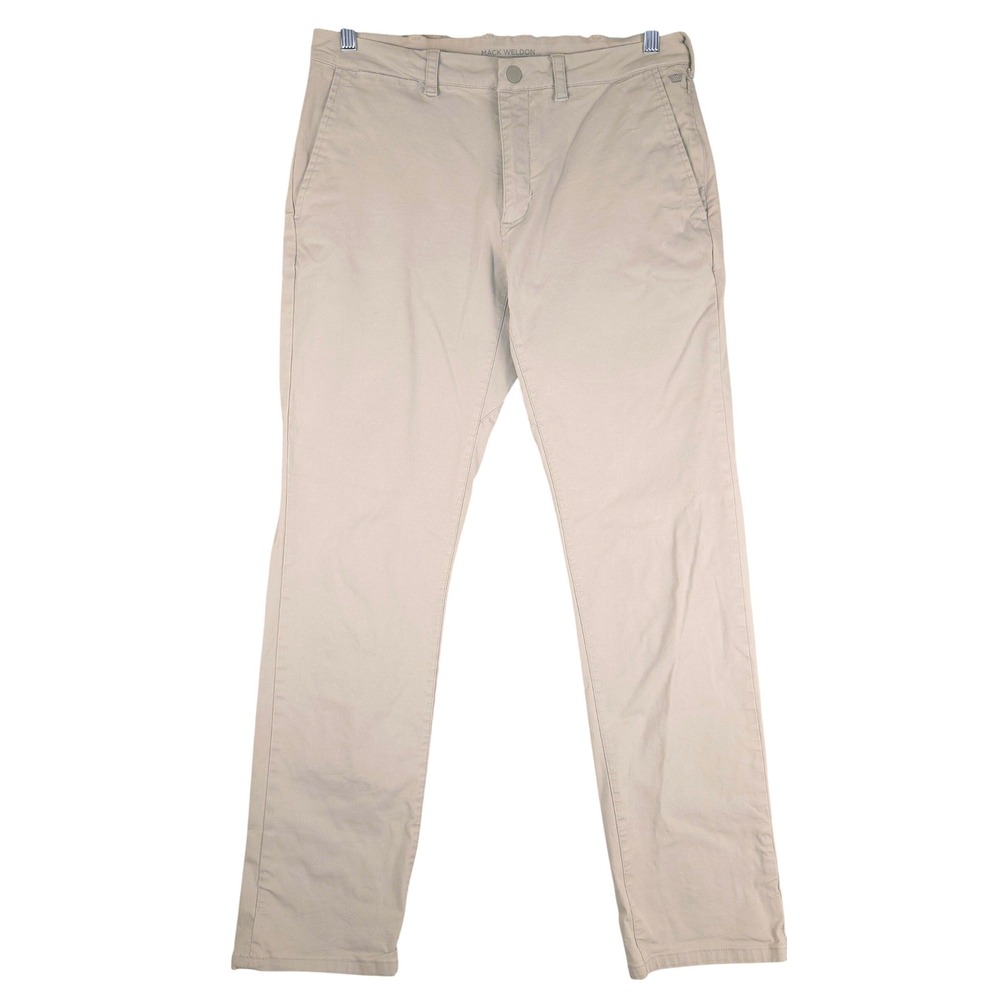 Mack Weldon Chino Pants Mens Khaki Performance Stretch 32x32 (Fits 32x30)